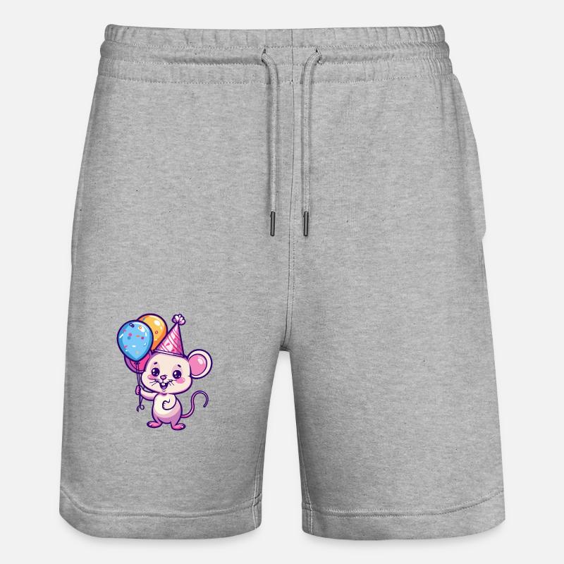 Souris Anniversaire Bébé - Short de jogging bio TRAINER Stanley/Stella unisexe - gris chiné
