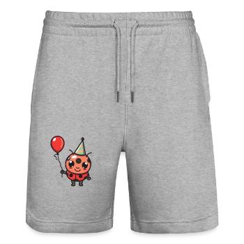 Marienkäfer Geburtstag Baby - Stanley/Stella Unisex Bio Joggingshorts Trainer  - Grau meliert - Vorne - Nik (191cm) & Marisol (170cm)