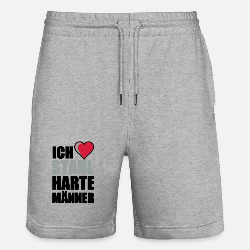 Stahlharte Männer Geschenk - Stanley/Stella Unisex Bio Joggingshorts Trainer  - Grau meliert