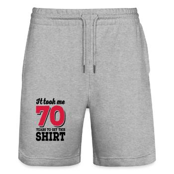 70 Geburtstag - Stanley/Stella Unisex Bio Joggingshorts Trainer  - Grau meliert - Vorne - Nik (191cm) & Marisol (170cm)