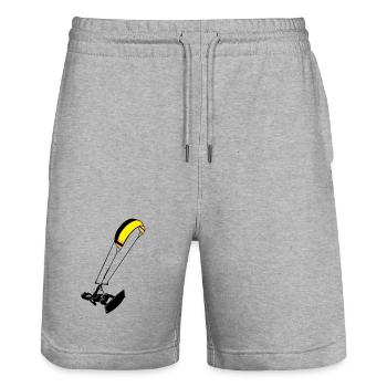kite-surf - Stanley/Stella Unisex Bio Joggingshorts Trainer  - Grau meliert - Vorne - Nik (191cm) & Marisol (170cm)