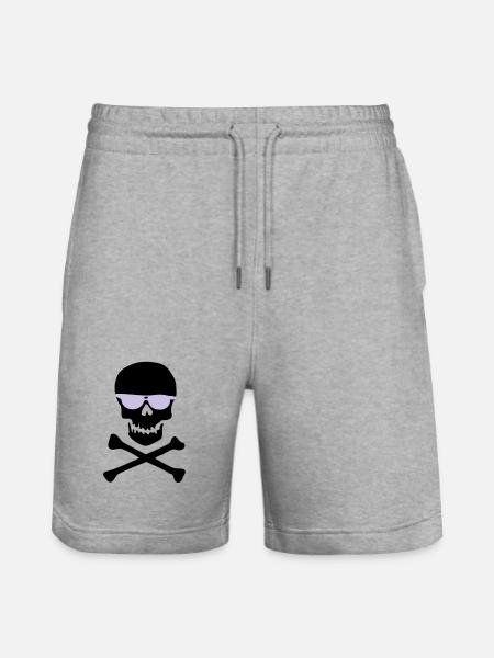 Piratl_mit_brille - Short de jogging bio TRAINER Stanley/Stella unisexe - gris chiné