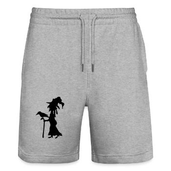 Silhouette Abstraite Sorcières - Short de jogging bio TRAINER Stanley/Stella unisexe - gris chiné - Devant - Nik (191cm) & Marisol (170cm)