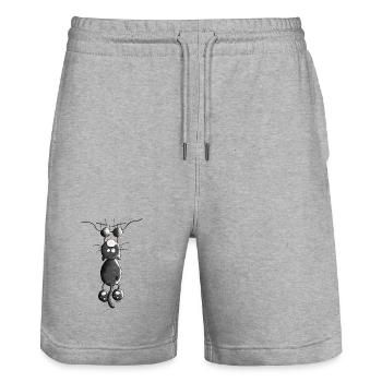 Kratzbürstige Katze - Katzen - Stanley/Stella Unisex Bio Joggingshorts Trainer  - Grau meliert - Vorne - Nik (191cm) & Marisol (170cm)