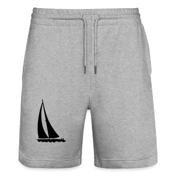 voile - Short de jogging bio TRAINER Stanley/Stella unisexe - gris chiné - Devant - Nik (191cm) & Marisol (170cm)
