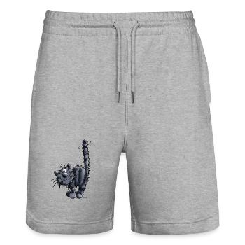 Mignon Chaton - Short de jogging bio TRAINER Stanley/Stella unisexe - gris chiné - Devant - Nik (191cm) & Marisol (170cm)