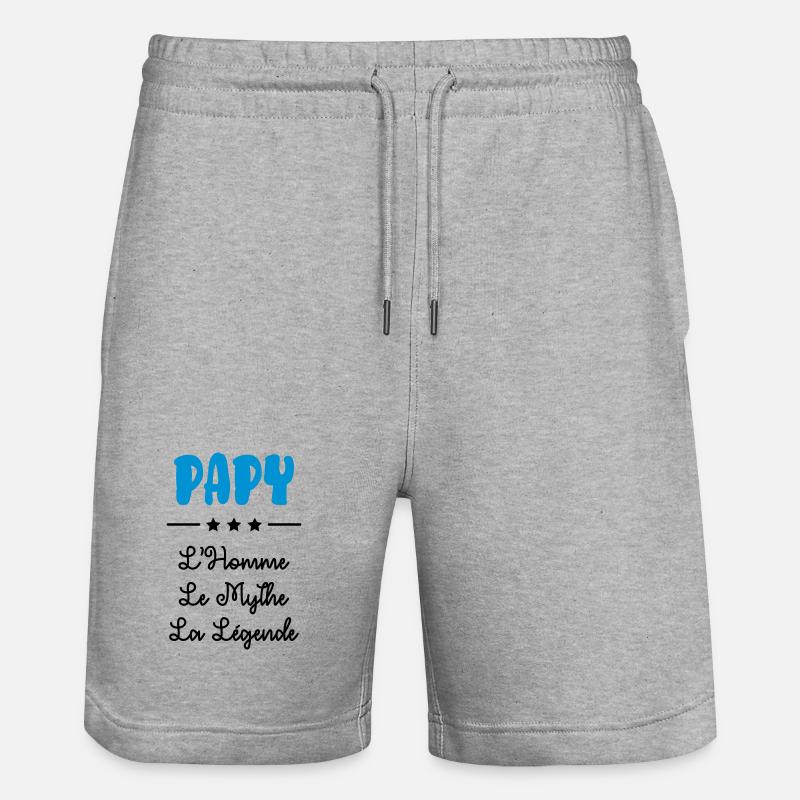 Papy Papi Grand-Père Retraite famille - Short de jogging bio TRAINER Stanley/Stella unisexe - gris chiné