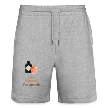 Gin - Camparai - Wermut - Stanley/Stella Unisex Bio Joggingshorts Trainer  - Grau meliert - Vorne - Nik (191cm) & Marisol (170cm)
