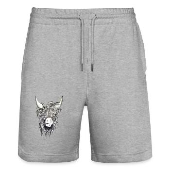 Yak Buffalo Beef Cow Bison Taurus Horn Tongue Bull - Stanley/Stella Trainer Unisex Organic Jogging Shorts - heather grey - Front - Nik (191cm) & Marisol (170cm)