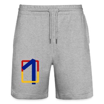 Ten angular - Stanley/Stella Trainer Unisex Organic Jogging Shorts - heather grey - Front - Nik (191cm) & Marisol (170cm)