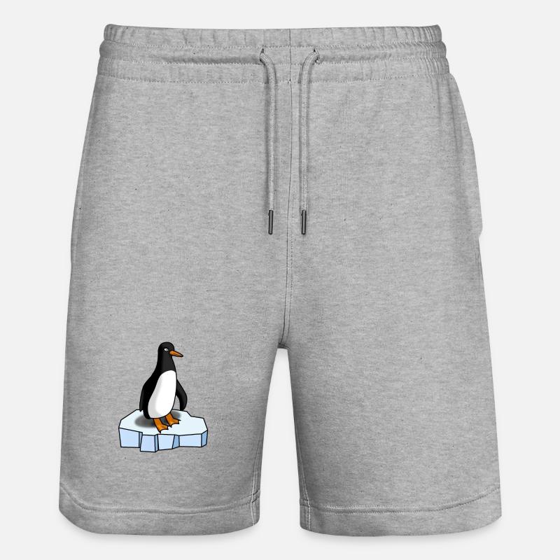 Süsser Pinguin - Stanley/Stella Unisex Bio Joggingshorts Trainer  - Grau meliert