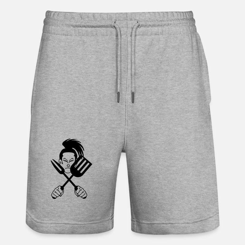 Cuisinier samouraï japonais - Short de jogging bio TRAINER Stanley/Stella unisexe - gris chiné