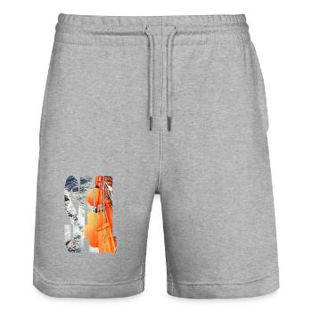 Sailing on the waves - Stanley/Stella Trainer Unisex Organic Jogging Shorts - heather grey - Front - Nik (191cm) & Marisol (170cm)