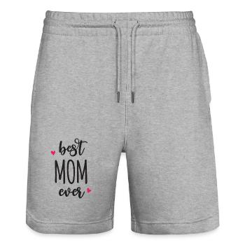 Beste Mutter aller Zeiten - Stanley/Stella Unisex Bio Joggingshorts Trainer  - Grau meliert - Vorne - Nik (191cm) & Marisol (170cm)