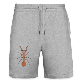 Hug an ant - Stanley/Stella Trainer Unisex Organic Jogging Shorts - heather grey - Front - Nik (191cm) & Marisol (170cm)