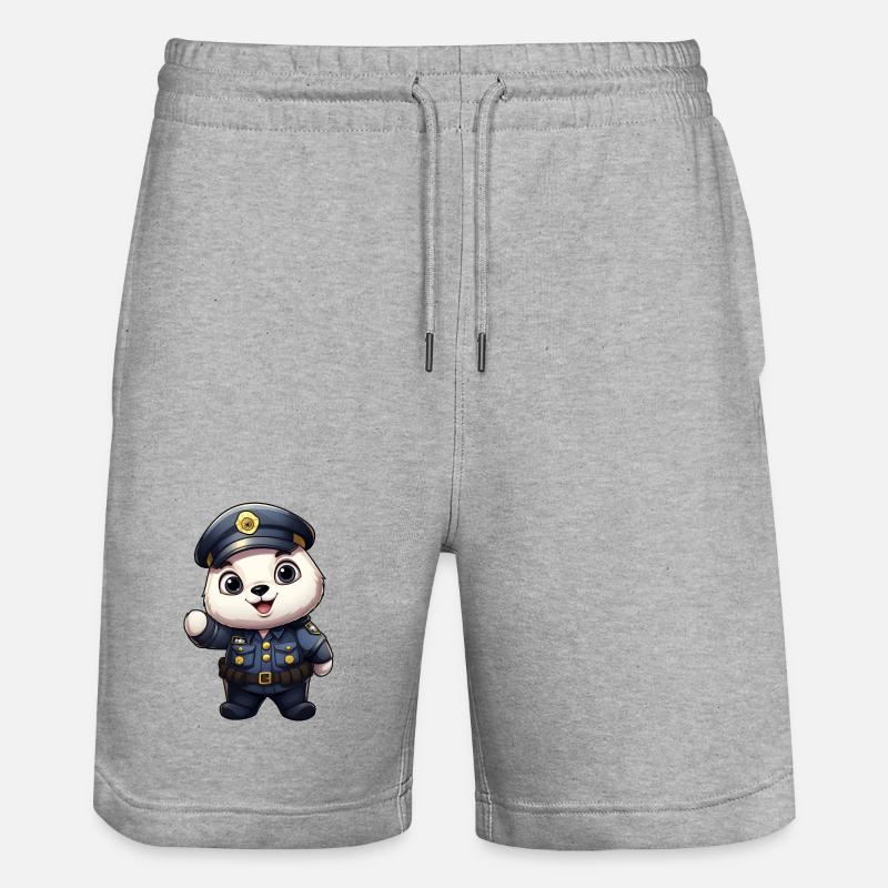 Policier panda - Short de jogging bio TRAINER Stanley/Stella unisexe - gris chiné