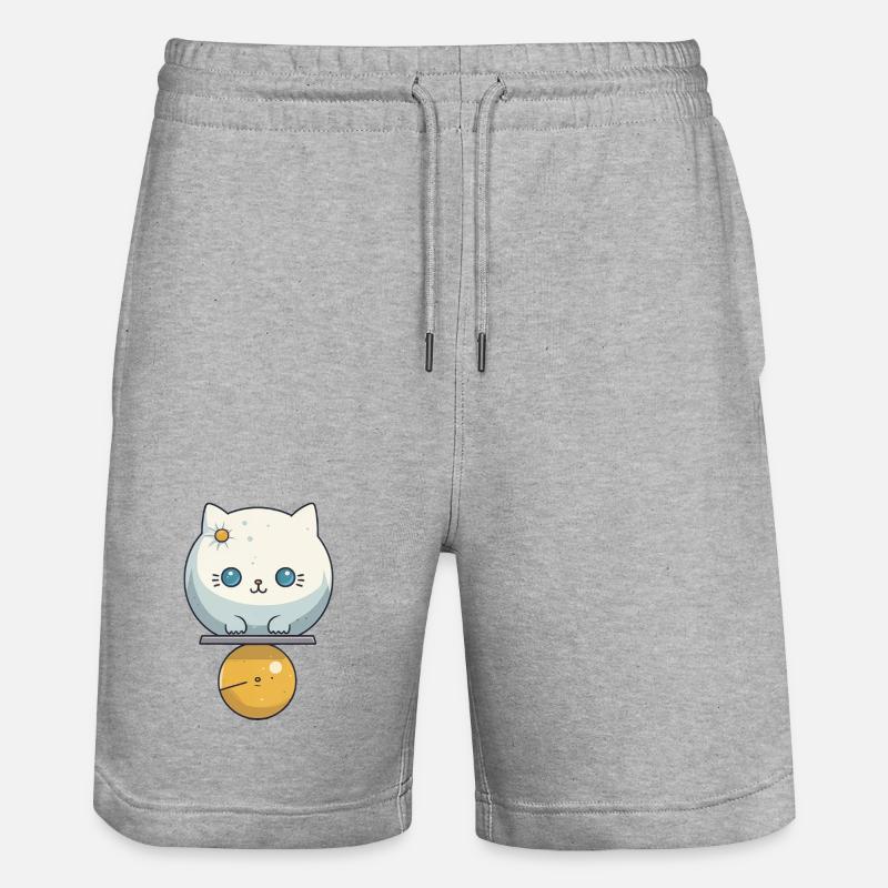 Illustration de chat mignon - Short de jogging bio TRAINER Stanley/Stella unisexe - gris chiné