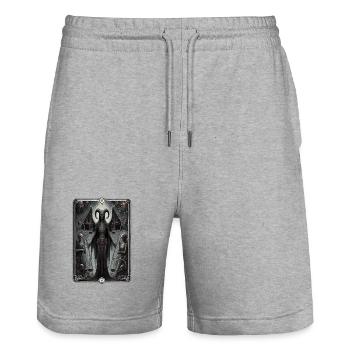 Juge noir - Short de jogging bio TRAINER Stanley/Stella unisexe - gris chiné - Devant - Nik (191cm) & Marisol (170cm)