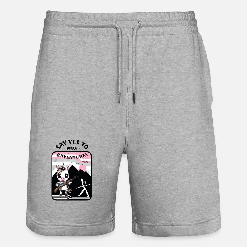Zebra Unicorn - Stanley/Stella Trainer Unisex Organic Jogging Shorts - heather grey