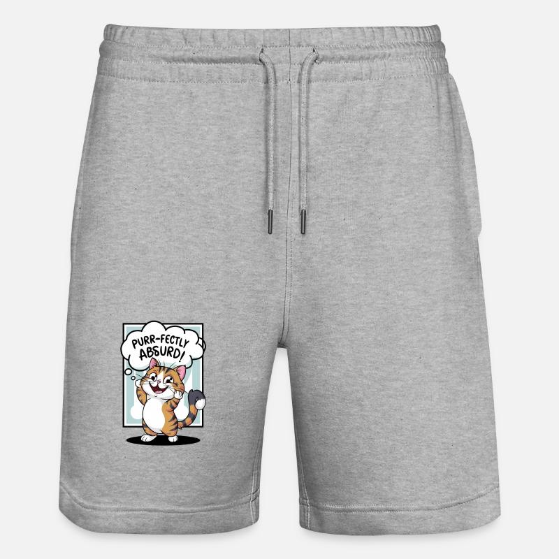 Chat - Ronronnement parfaitement absurde ! - Short de jogging bio TRAINER Stanley/Stella unisexe - gris chiné