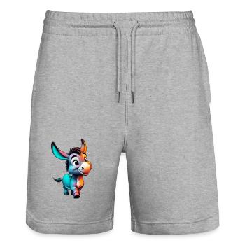 Donkey donkey pacifier mule - Stanley/Stella Trainer Unisex Organic Jogging Shorts - heather grey - Front - Nik (191cm) & Marisol (170cm)
