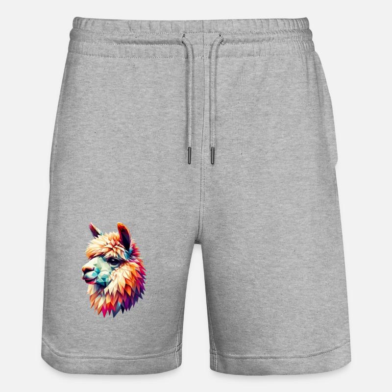 Alpaga polygonal - Short de jogging bio TRAINER Stanley/Stella unisexe - gris chiné