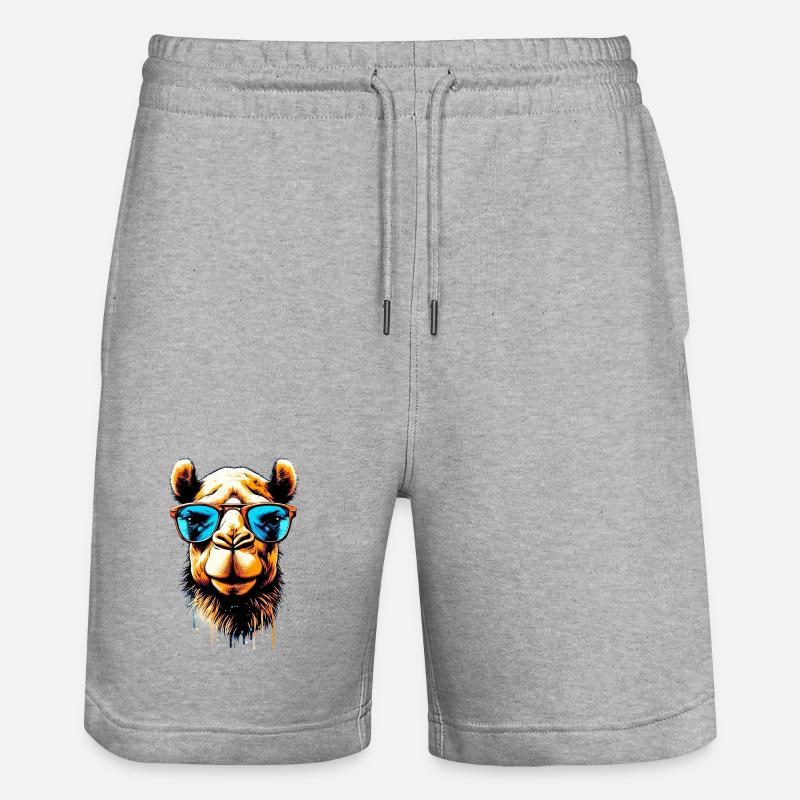 Camel avec lunettes de soleil - Short de jogging bio TRAINER Stanley/Stella unisexe - gris chiné