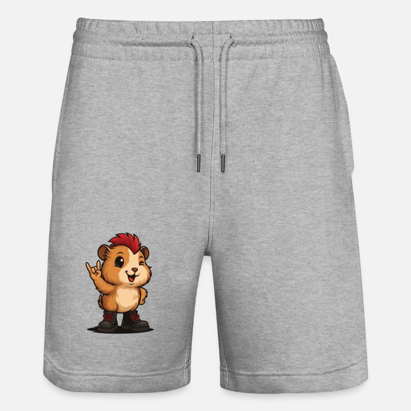 Punk Rock Cochon d’Inde - Short de jogging bio TRAINER Stanley/Stella unisexe - gris chiné