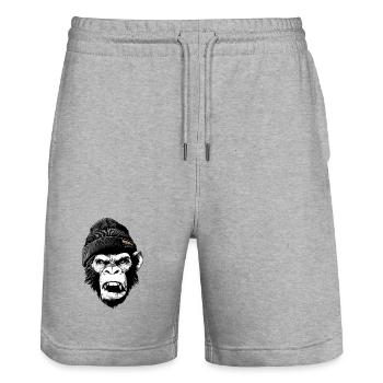 Rage Ape - Stanley/Stella Unisex Bio Joggingshorts Trainer  - Grau meliert - Vorne - Nik (191cm) & Marisol (170cm)