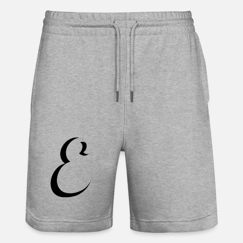 Letter E, Name, der Buchstabe E - Stanley/Stella Unisex Bio Joggingshorts Trainer  - Grau meliert