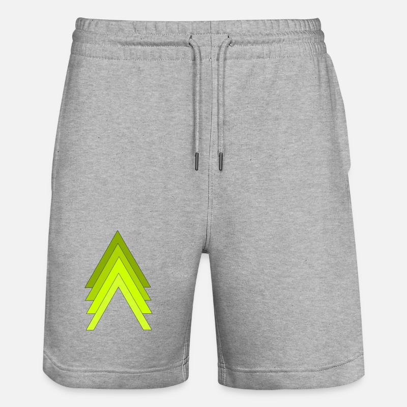 Flèches vert néon - Short de jogging bio TRAINER Stanley/Stella unisexe - gris chiné