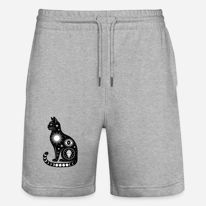 Cosmic Cat - Logo d'Astonomy cool - Short de jogging bio TRAINER Stanley/Stella unisexe - gris chiné