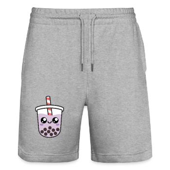 Kawaii Bubble Tee - Stanley/Stella Unisex Bio Joggingshorts Trainer  - Grau meliert - Vorne - Nik (191cm) & Marisol (170cm)