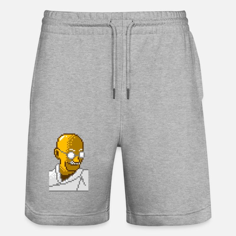 Gandhi pixel 8 bits - Short de jogging bio TRAINER Stanley/Stella unisexe - gris chiné