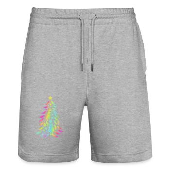 Casse-noisette sapin de Noël - Short de jogging bio TRAINER Stanley/Stella unisexe - gris chiné - Devant - Nik (191cm) & Marisol (170cm)
