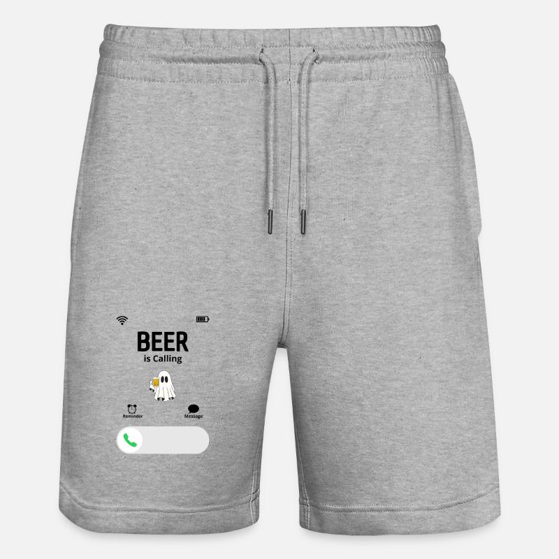 Das Bier ruft - Stanley/Stella Unisex Bio Joggingshorts Trainer  - Grau meliert