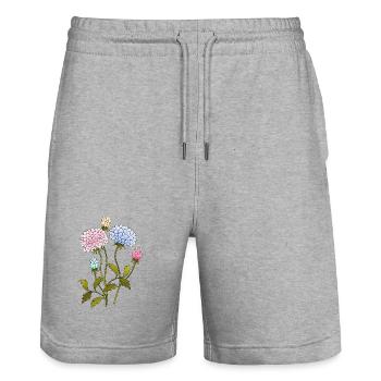 Fleur - Short de jogging bio TRAINER Stanley/Stella unisexe - gris chiné - Devant - Nik (191cm) & Marisol (170cm)