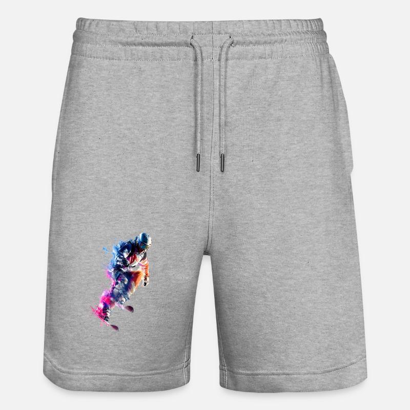 Farbexplosion Snowboarder Sprung - Stanley/Stella Unisex Bio Joggingshorts Trainer  - Grau meliert