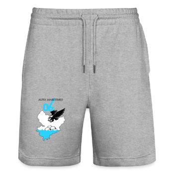 Alpes Maritimes - Stanley/Stella Unisex Bio Joggingshorts Trainer  - Grau meliert - Vorne - Nik (191cm) & Marisol (170cm)