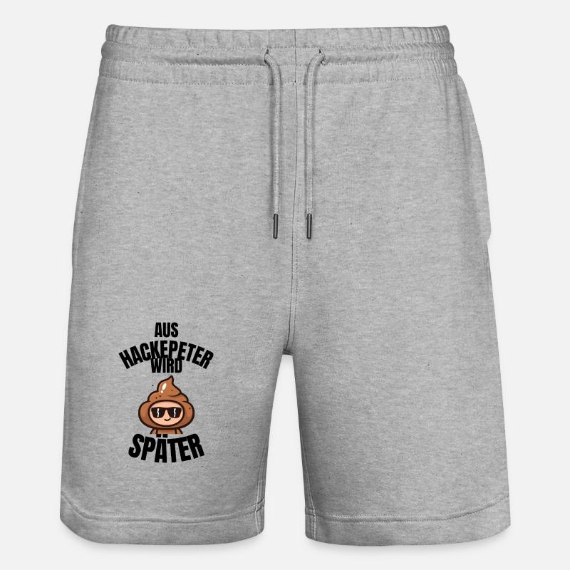 Hackepeter wird später – Fun Cartoon - Stanley/Stella Unisex Bio Joggingshorts Trainer  - Grau meliert