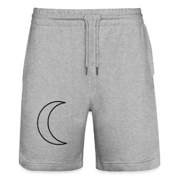 Moon Silhouette - Stanley/Stella Trainer Unisex Organic Jogging Shorts - heather grey - Front - Nik (191cm) & Marisol (170cm)