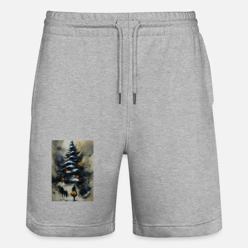 Winter path under the tree - Stanley/Stella Trainer Unisex Organic Jogging Shorts - heather grey