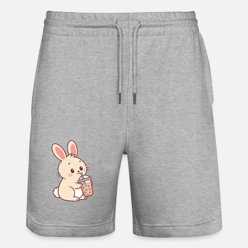 Lapin Bubble Tea Pastel - Short de jogging bio TRAINER Stanley/Stella unisexe - gris chiné