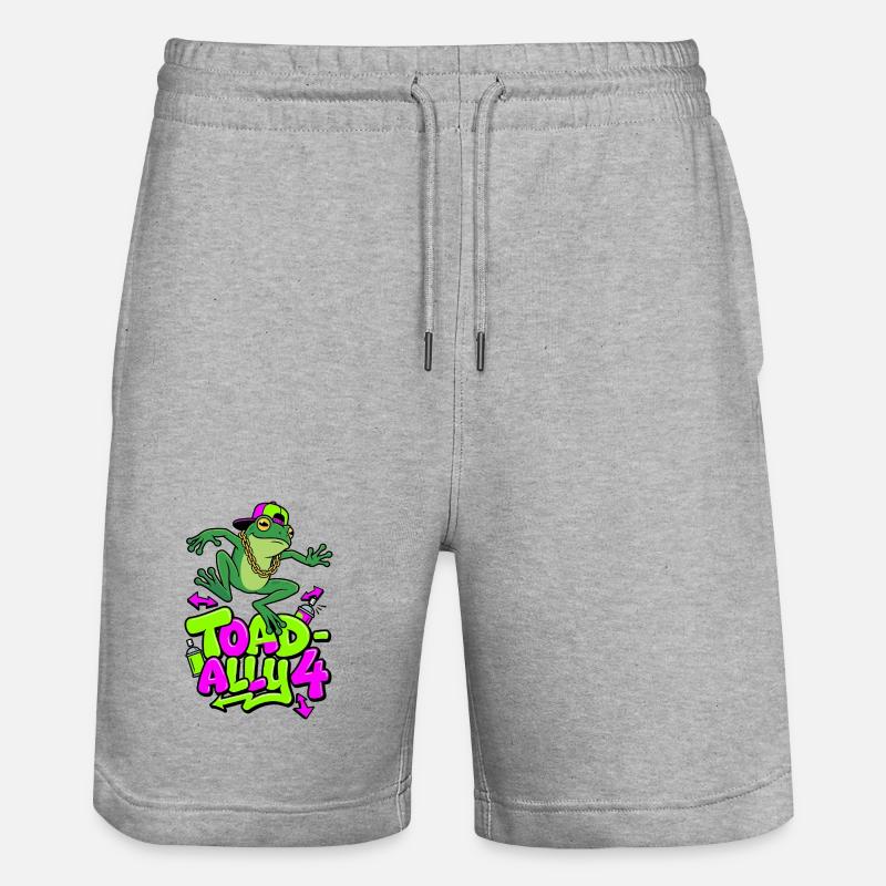 Toad-Ally 4 Cool Toad - Stanley/Stella Trainer Unisex Organic Jogging Shorts - heather grey