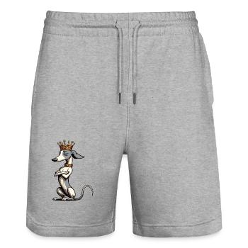Whippet Greyhound Whippets Greyhound Owner - Stanley/Stella Trainer Unisex Organic Jogging Shorts - heather grey - Front - Nik (191cm) & Marisol (170cm)