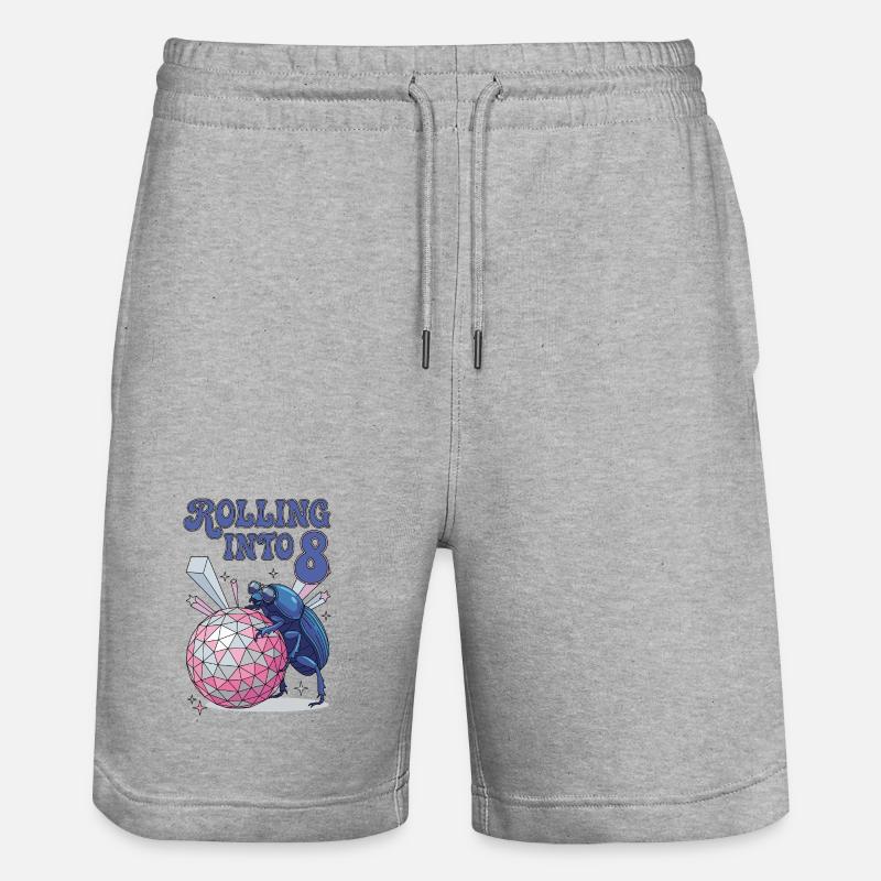 Rolling Into 8 Disco-Mistkäfer - Stanley/Stella Trainer Unisex Organic Jogging Shorts - heather grey