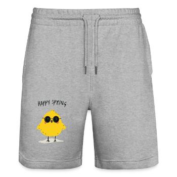 Küken im sonnigen Frühling - Stanley/Stella Unisex Bio Joggingshorts Trainer  - Grau meliert - Vorne - Nik (191cm) & Marisol (170cm)