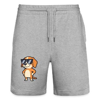 Sonnenbrillen Hund Pose - Stanley/Stella Unisex Bio Joggingshorts Trainer  - Grau meliert - Vorne - Nik (191cm) & Marisol (170cm)