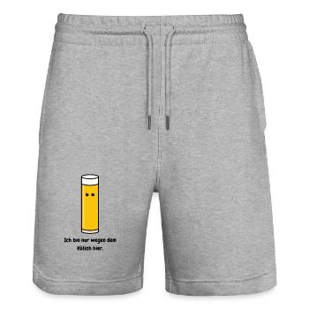Just because of the Kölsch here | Cologne Carnival - Stanley/Stella Trainer Unisex Organic Jogging Shorts - heather grey - Front - Nik (191cm) & Marisol (170cm)