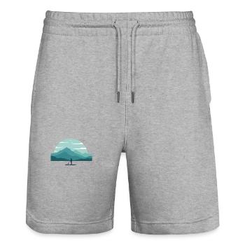 Paddleboard Dawn Over Peaks - Stanley/Stella Unisex Bio Joggingshorts Trainer  - Grau meliert - Vorne - Nik (191cm) & Marisol (170cm)